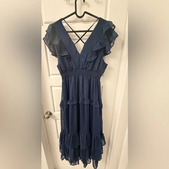 Aqua Womens Chiffon Metallic Maxi
Dress - Picture 3 of 5